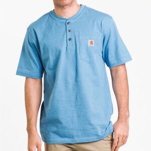 Carhartt Men's Casual Blue Button Down Shirt